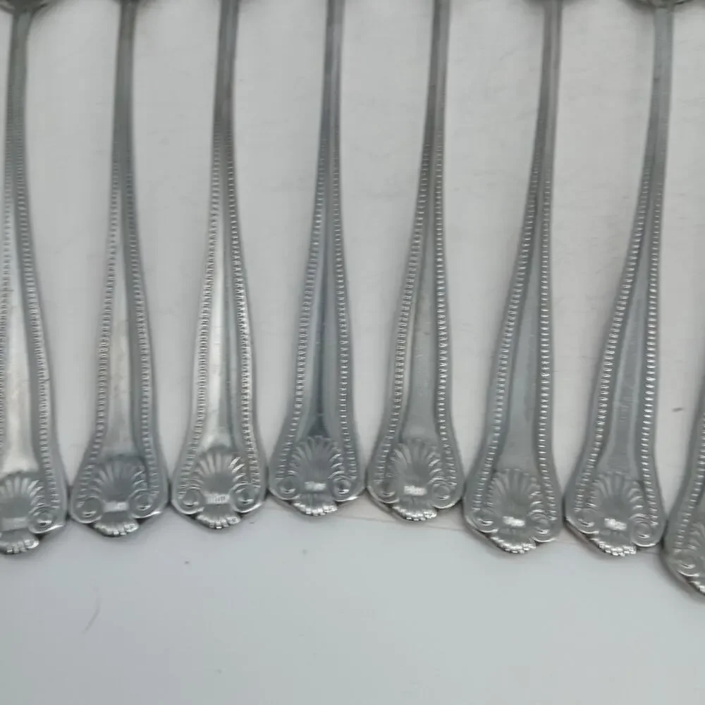 11X LH Tsp TOWLE Supreme STUART SHELL Stainless Long Handled Malt Tea Spoons